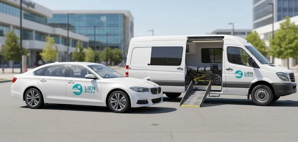 Transportation on lien background